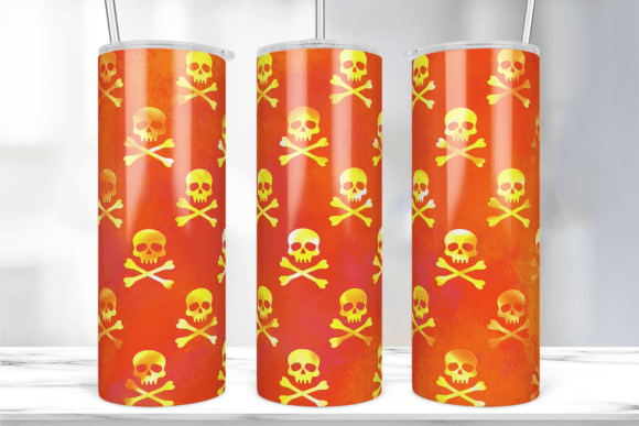 20 Oz Skulls Halloween Tumbler Wrap