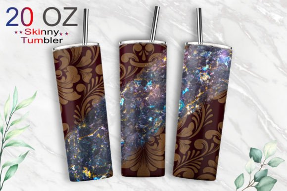 20oz Tumbler Tooled Leather Glitter Subl