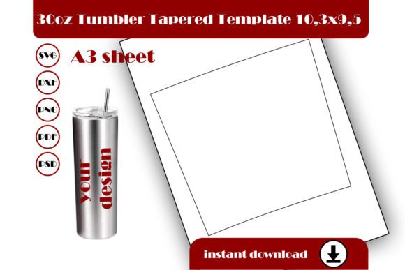 30oz Tumbler Tapered Template