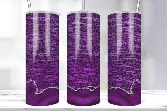 Agate Purple Leopard 20oz Tumbler Wrap