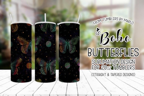 Boho Butterflies Pattern 20oz Tumbler