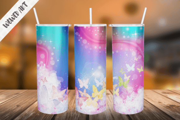 Butterflies 20 Oz Skinny Tumbler Wrap