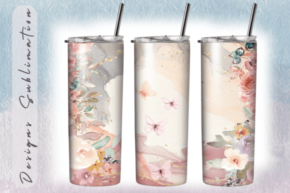Butterfly Flowers Tumbler Wraps