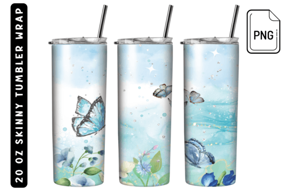 Butterfly Watercolor Sublimation Tumbler