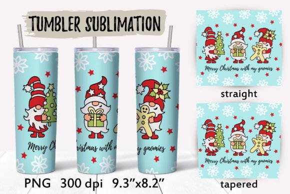 Christmas Gnomes Tumbler Wrap N1