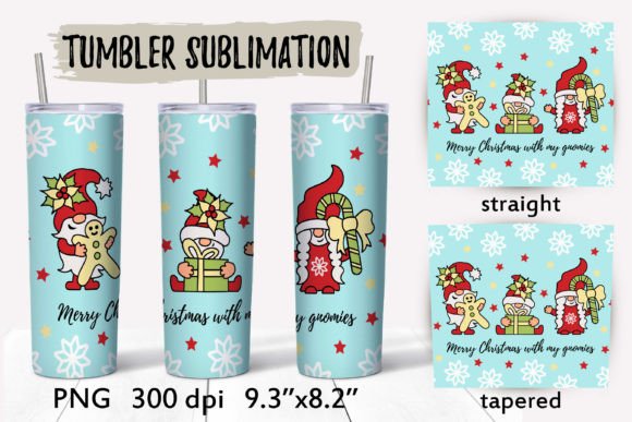 Christmas Gnomes Tumbler Wrap N3