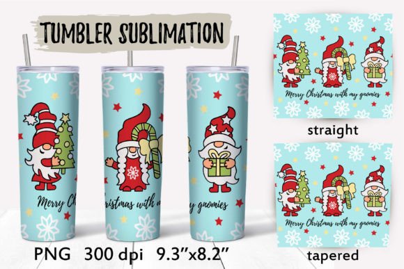 Christmas Gnomes Tumbler Wrap N4
