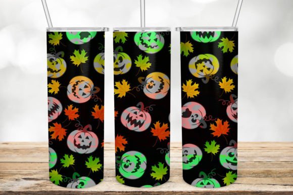 Colorful Pumpkin Halloween Tumbler Wrap