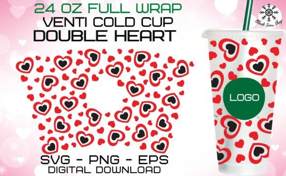 Double Heart Wrap Venti Cold Cup