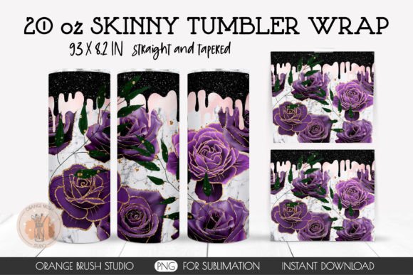 Dripping Goth Rose Skinny Tumbler Wrap