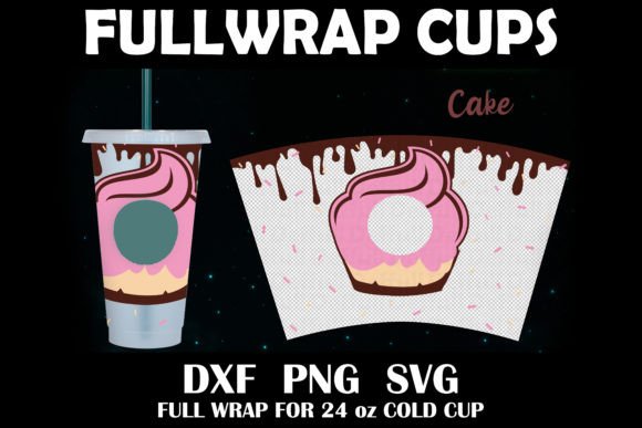 Full Wrap 24 Oz Cold Cup Cake Chocolate