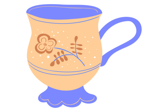 Hand Drawn Cup: Tea Drinking Cute Mug