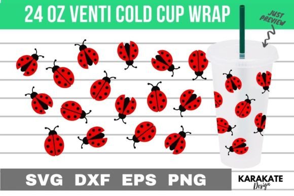 Ladybug, 24 Oz Venti Cup Wrap