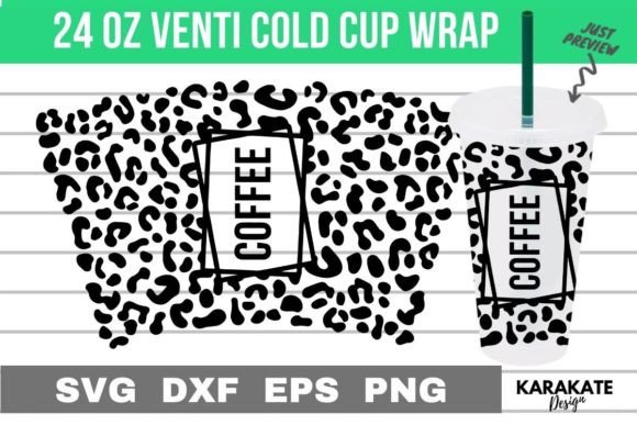 Leopard Coffee, 24 Oz Venti Cup Wrap