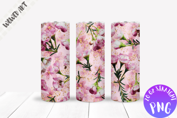 Pink Flower 02 Oz Skinny Tumbler Wrap