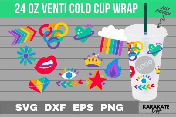 Pride Thing, 24 Oz Venti Hole Wrap SVG