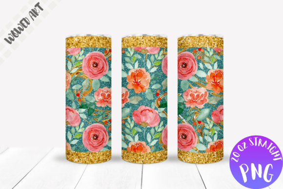 Rose Glitter 20 Oz Skinny Tumbler Wrap