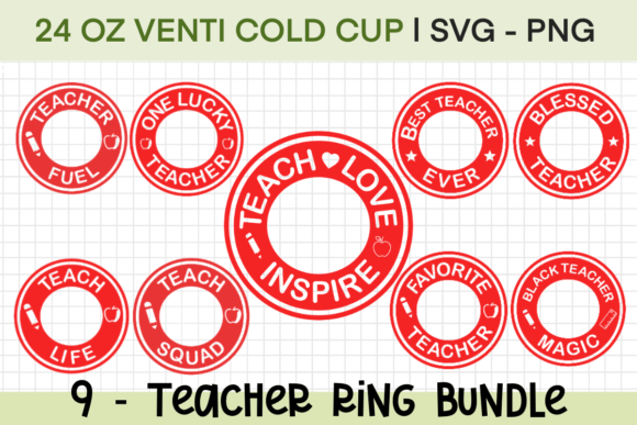 Teacher Ring Bundle for Cold Cup Wrap