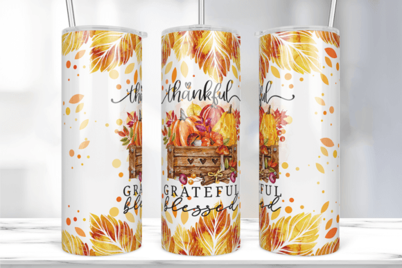 Thankful Pumpkin Tumbler Wrap